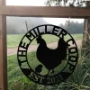 Personalized Hen Chick Chicken Metal Farm Coop Sign