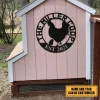 Personalized Hen Chick Chicken Metal Farm Coop Sign