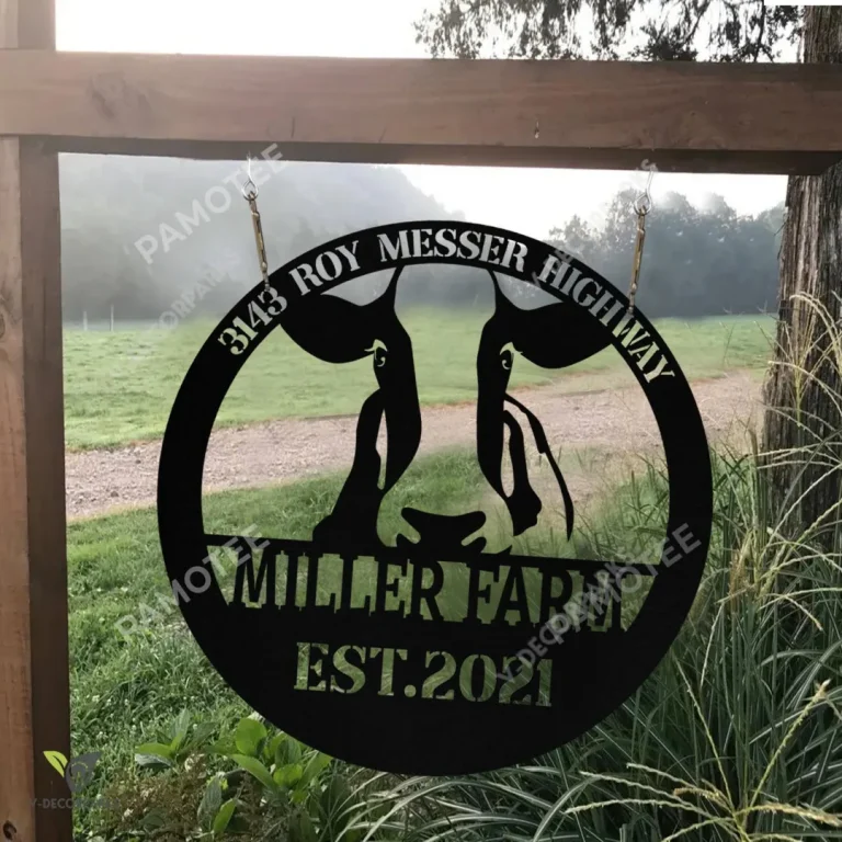 Dairy Cow Personalized Metal Farm Sign, Custom Name & Address Sign, Many Size Choices