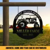 Metal Farm Sign Tractor Monogram, Custom Outdoor Farmhouse, Front Gate