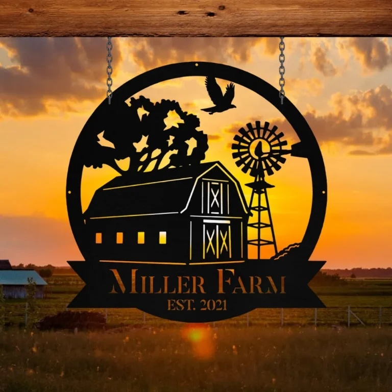 Personalized Metal Farm Sign Barn Windmill Monogram