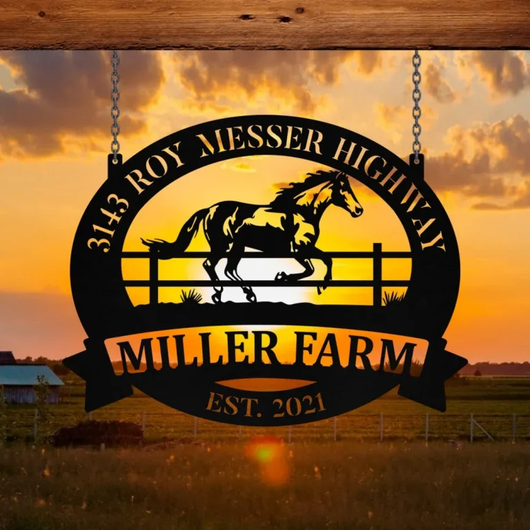 Personalized Metal Horse Sign Monogram, Custom Farm, Farmhouse