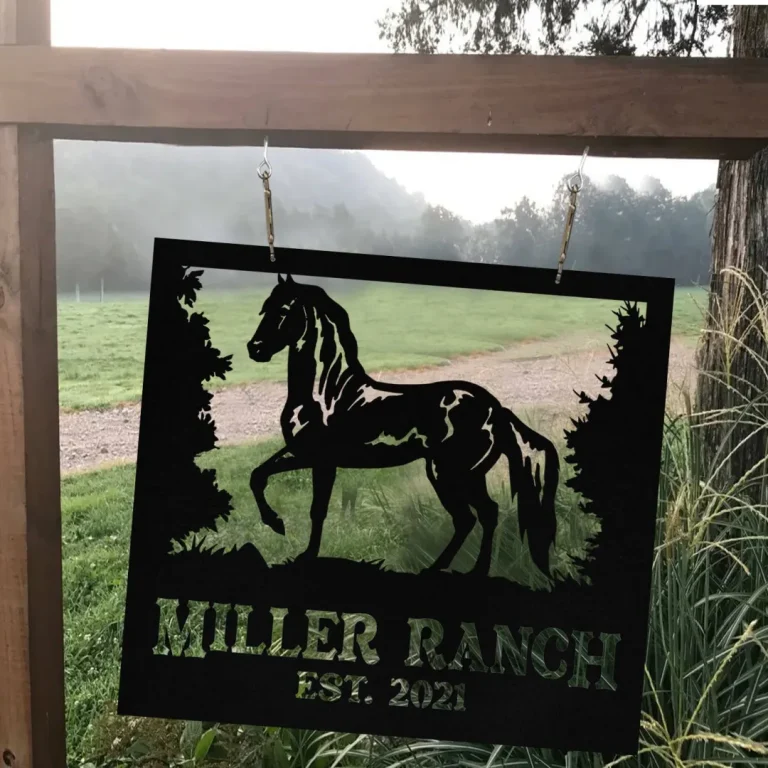 Metal Horse Sign Monogram, Custom Outdoor Farmhouse, Ranch, Wall Decor Art Gift