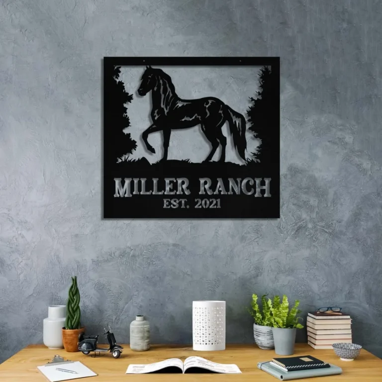 Metal Horse Sign Monogram, Custom Outdoor Farmhouse, Ranch, Wall Decor Art Gift