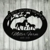 Personalized Metal Horse Sign Monogram, Custom Farm, Stable, Acres, Wall Decor Art Gift (no Chains)