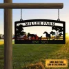 Metal Horse Dog Sign Monogram, Custom Outdoor Farm, Farmhouse, Ranch, Stable, Acres, Wall Decor Art Gift