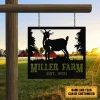 Personalized Metal Farm Sign Pygmy Goat Monogram, Custom Outdoor Farmhouse
