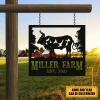 Personalized Metal Farm Sign Bull, Custom Outdoor Farmhouse, Ranch, Stable, Wall Decor Art Gift