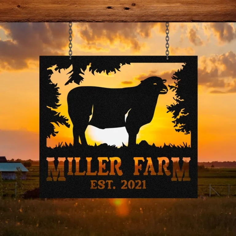 Metal Farm Sign Dorper Sheep Monogram, Custom Outdoor Ranch, Stable, Wall Decor Art Gift