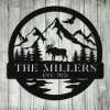 Personalized Family Name Moose Deer Hunting Metal Sign, Custom Outdoor Cabin Art Gift For Him Dad