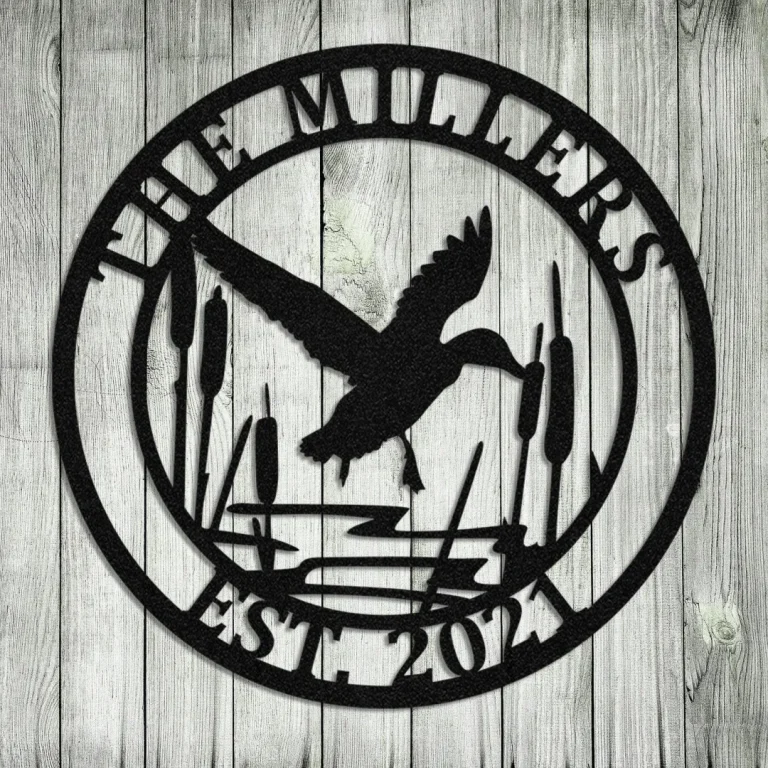 Duck Deer Hunting Hunter Metal Sign Monogram, Custom Outdoor Farm, Cabin, Lodge