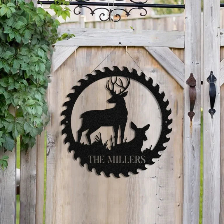 Deer Hunting Hunter Metal Sign Monogram, Wall Decor, Art Gift For Him