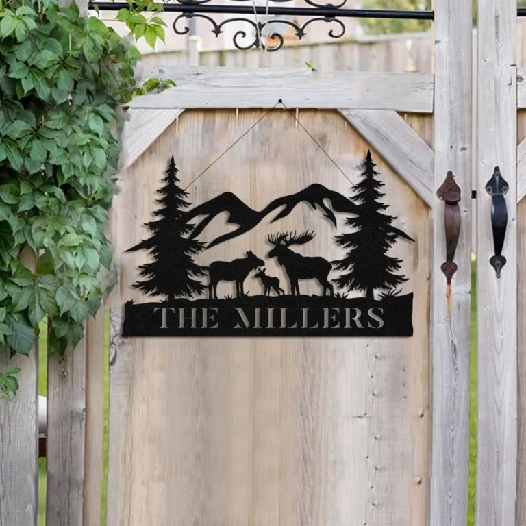 Moose Deer Hunting Hunter Metal Sign Monogram, Custom Outdoor Farm, Cabin, Lodge, Camp, Wall Decor, Art Gift For Him