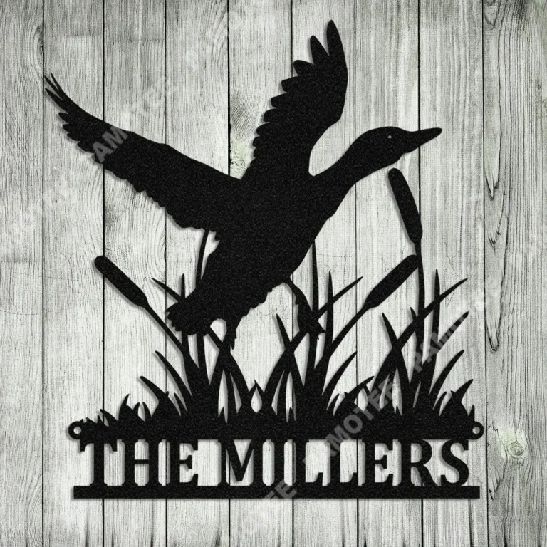 Duck Deer Hunting Hunter Metal Sign Monogram, Custom Outdoor Farm, Cabin, Lodge, Camp, Wall Decor, Art Gift For Him