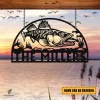 Personalized Family Name Walleye Fish Fishing Metal Sign Monogram