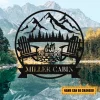 Personalized Name Campfire Camping Metal Sign, Custom Lodge Wall Decor