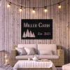 Personalized Name Date Cabin Metal Sign Monogram, Forrest Lovers Art Gift