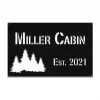 Personalized Name Date Cabin Metal Sign Monogram, Forrest Lovers Art Gift