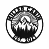 Personalized Name Date Mountain Cabin Metal Sign, Lodge Wall Decor For Him