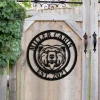 Personalized Name Bear Cabin Metal Art Monogram, Custom Outdoor House, Lodge