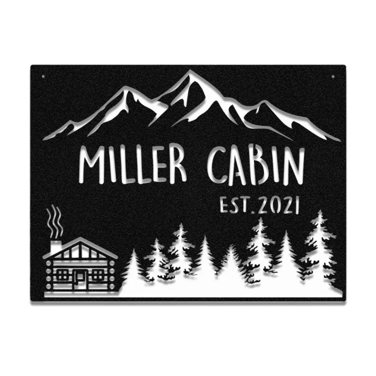 Personalized Cabin Metal Sign, House, Lodge, Wedding Art Gift For Him