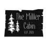 Personalized Name Cabin Metal Sign Monogram, Custom Forrest Wall Art