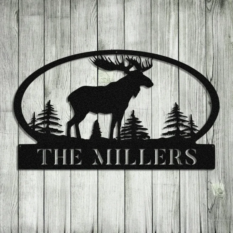 Moose Deer Hunting Cabin Metal Sign, Custom Outdoor House, Lodge