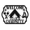 Welcome To Our Campsite Camping Metal Sign, Custom Campsite Wall Decor