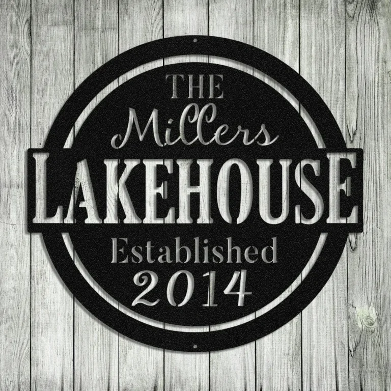 Personalized Family Name Lake House Metal Sign Monogram, House, Cabin Wall Decor, Wedding Gift