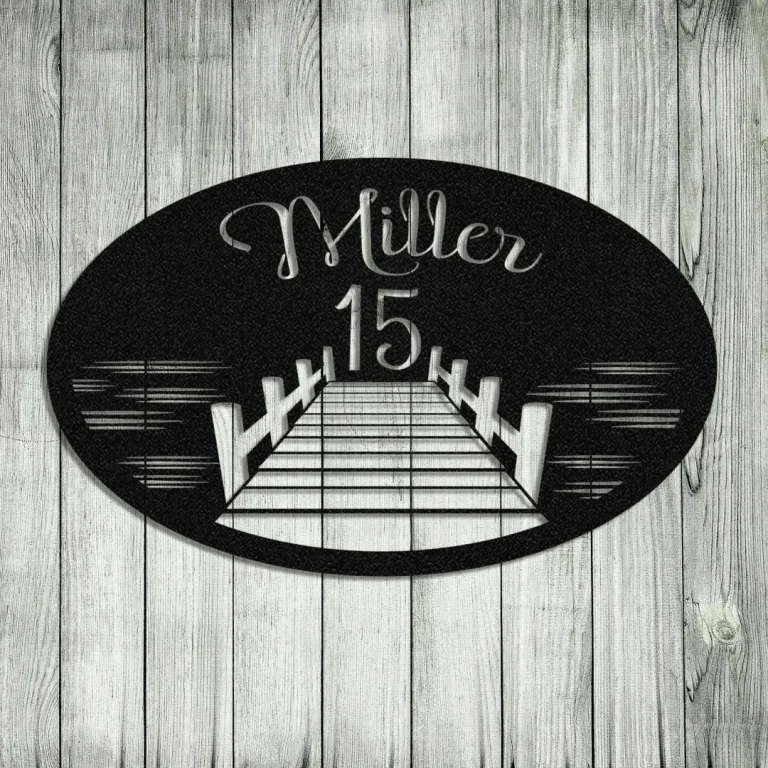 Lake House Metal Sign Monogram, Custom Outdoor House, Cabin, Beach, Housewarming Wall Decor, Wedding Art Gift