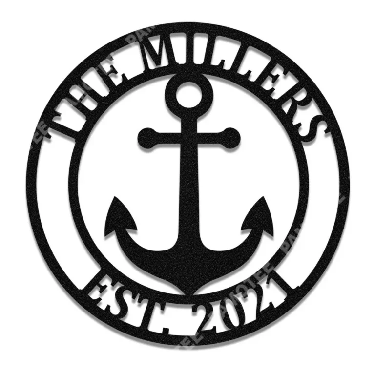 Anchor Lake House Metal Sign, Custom Cabin, Beach, Wall Decor, Wedding Gift