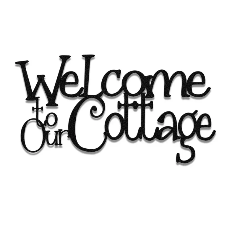 Welcome To Our Cottage Metal Sign Monogram, Custom House, Cabin