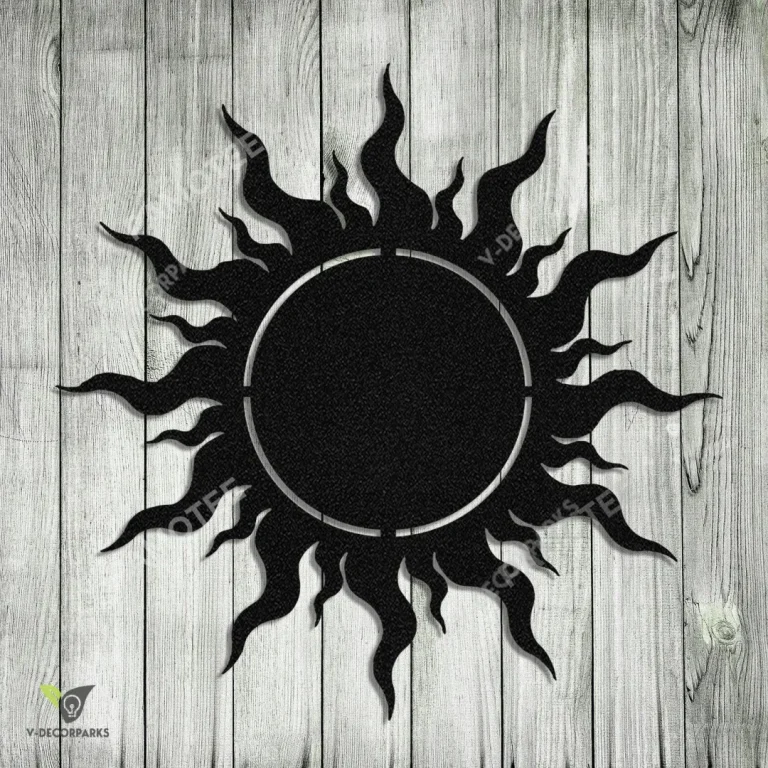 Decorative Sun Design Metal Wall Art, Outdoor Wall Hanging, Large Sizes Available