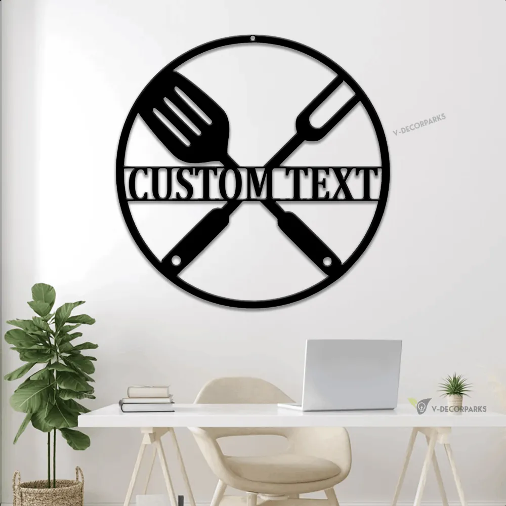 Bbq Grill Sign With Led Lights, Outdoor Kitchen Metal Sign, Outdoor Kitchen Decor, Personalized Grill Sign, Bbq, Personalized Metal Sign