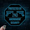 Custom 2nd Amendment Sign With Led Lights, 2nd Amendment Sign, Gun Rights Sign, No Trespassing Sign, Private Property Sign