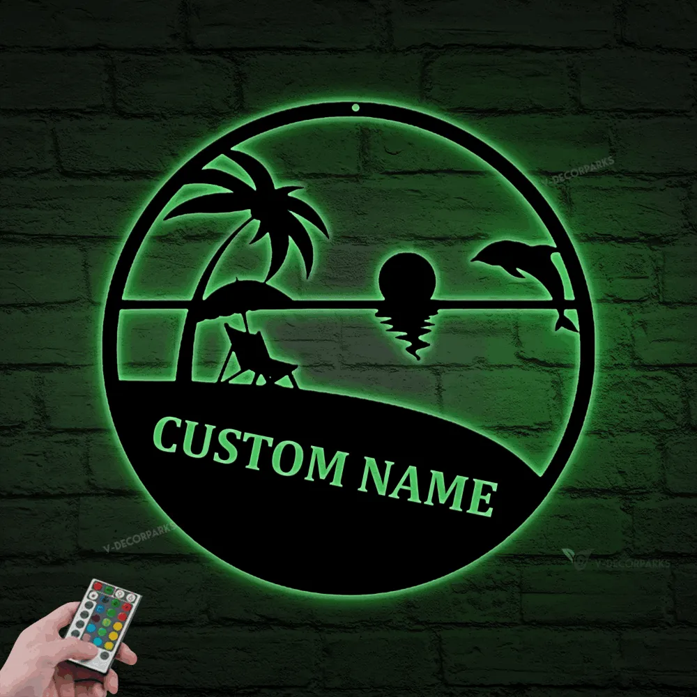 Custom Beach Decor With Led Lights, Nature Decor, Beach House Sign, Metal Beach Sign, Outdoor Beach Sign, Life Is Better At The Beach Sign