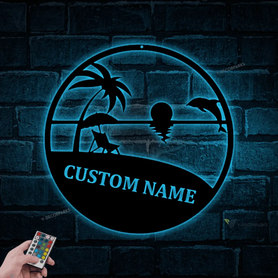 Custom Beach Decor With Led Lights, Nature Decor, Beach House Sign, Metal Beach Sign, Outdoor Beach Sign, Life Is Better At The Beach Sign