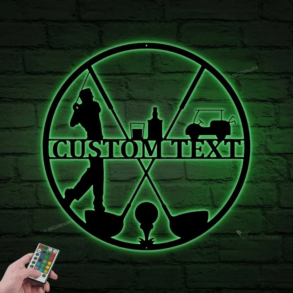 Custom Golf Sign With Led Lights,9th Hole Sign,golf Wall Art, Golf Sign, Father's Day Gift, Bar Sign, Golf Decoration, Custom Golf Sign