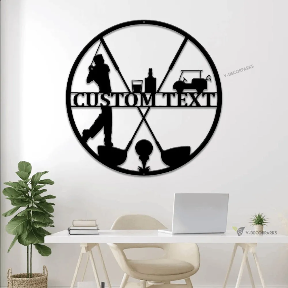 Custom Golf Sign With Led Lights,9th Hole Sign,golf Wall Art, Golf Sign, Father's Day Gift, Bar Sign, Golf Decoration, Custom Golf Sign