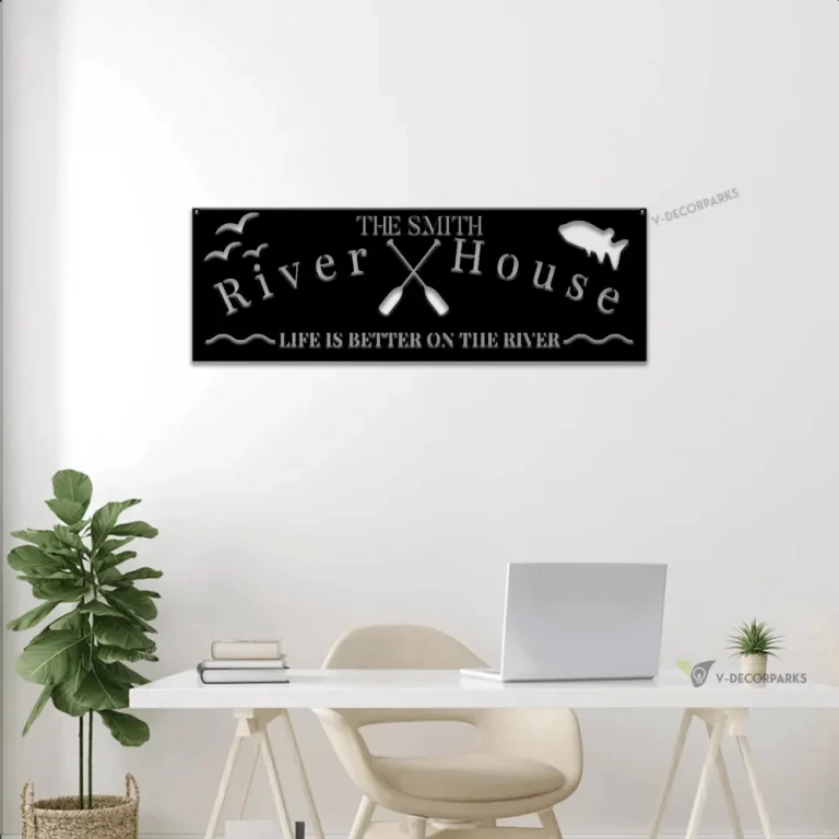 Custom River Signs With Led Lights, Welcome To The River House Sign, River House Sign, Personalized River House Sign, River Sign