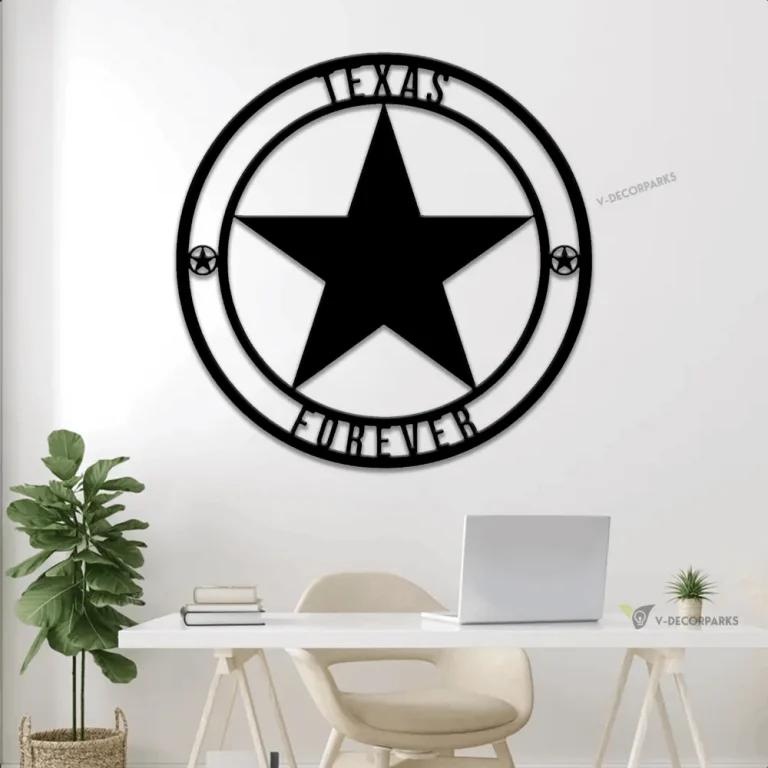 Personalized Metal Star Sign With Led Lights, Metal Texas Star Sign, Texas Forever Sign, Family Name Sign, Custom Star Sign, Patio Wall Decor