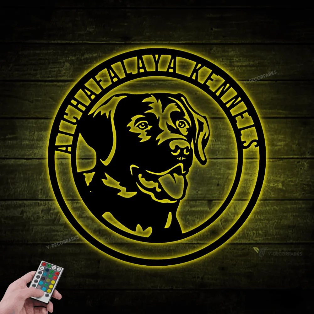 Metal Labrador Retriever Sign With Led Lights, Labrador Retriever Sign, Labrador Retriever Decor, Custom Dog Sign, Dog Decor, Dog Owner Gift