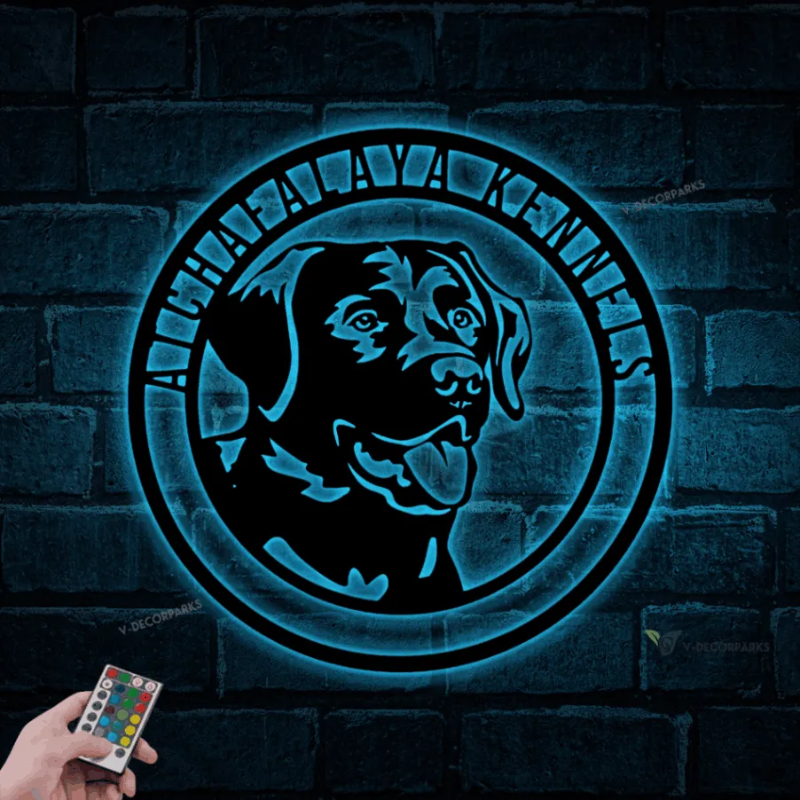 Metal Labrador Retriever Sign With Led Lights, Labrador Retriever Sign, Labrador Retriever Decor, Custom Dog Sign, Dog Decor, Dog Owner Gift
