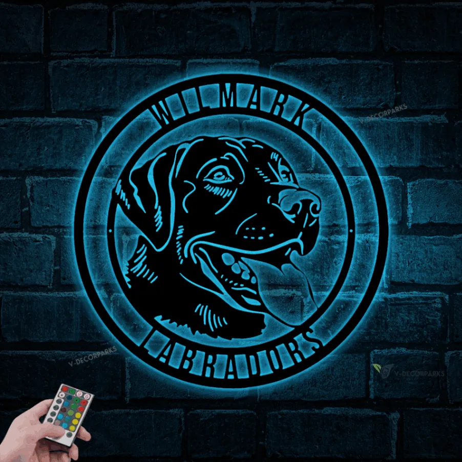Metal Labrador Retriever Led Lights Sign, Labrador Retriever Sign, Labrador Retriever Decor, Custom Dog Sign, Dog Decor, Dog Owner Gift