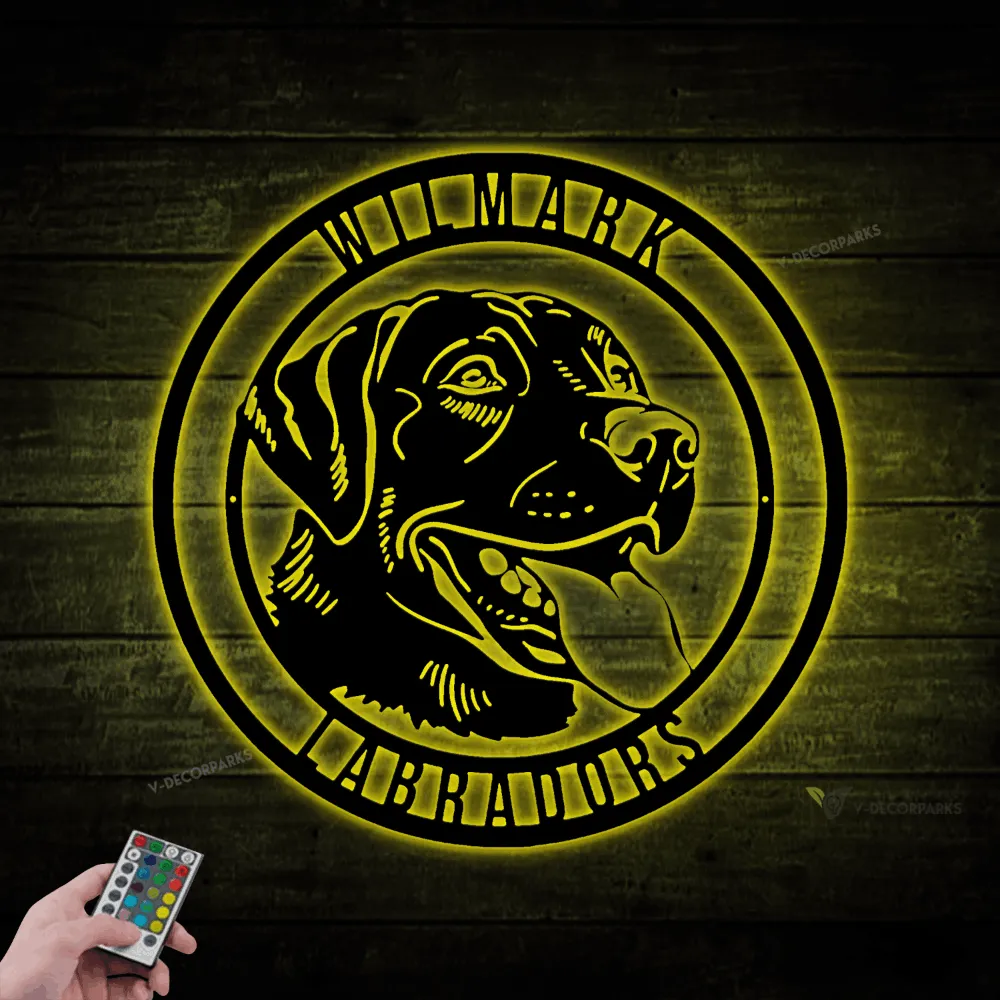 Metal Labrador Retriever Led Lights Sign, Labrador Retriever Sign, Labrador Retriever Decor, Custom Dog Sign, Dog Decor, Dog Owner Gift