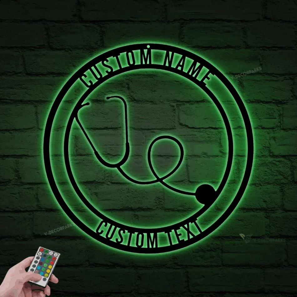 Personalized Doctor Sign Led Lights, Personalized Nurse Sign, Custom Doctor Metal Sign, Doctor's Office Decor, Doctor Gift