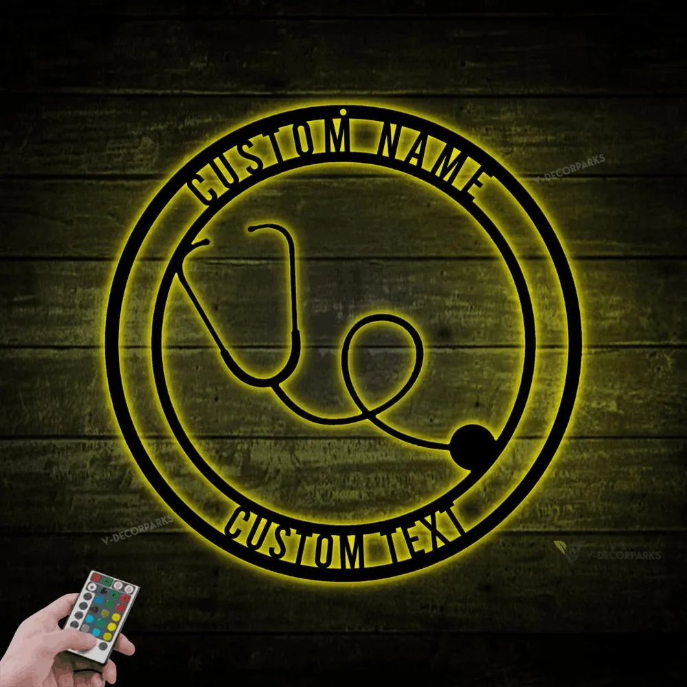 Personalized Doctor Sign Led Lights, Personalized Nurse Sign, Custom Doctor Metal Sign, Doctor's Office Decor, Doctor Gift