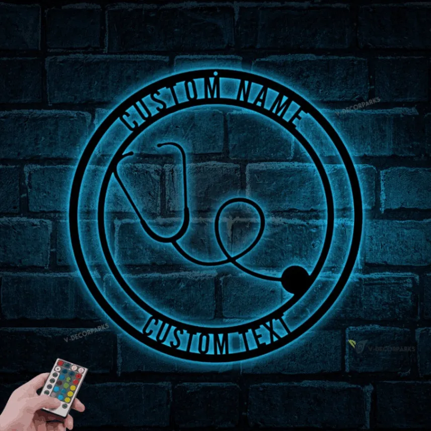 Personalized Doctor Sign Led Lights, Personalized Nurse Sign, Custom Doctor Metal Sign, Doctor's Office Decor, Doctor Gift