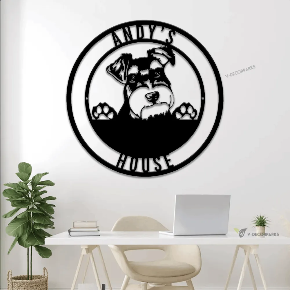 Metal Schnauzer Sign Led Lights , Schnauzer Dog Sign, Schnauzer Sign, Schnauzer Dog Decor, Metal Dog Sign, Custom Dog Sign, Gift For Dog Owner