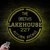 Metal Lakehouse Sign With Led Lights, Lakehouse Sign, River House Sign, Riverhouse Sign, Lake House Sign, Metal Address Sign, Addres Number Sign